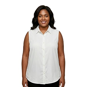 Women Plus Size Sleeveless Button Down Shirt