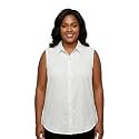 Women Plus Size Sleeveless Button Down Shirt