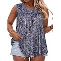 Women Plus Size Tank Top Casual Summer Tops Loose Fit Sleeveless T Shirts Trendy Crewneck Tunic Tees 2026
