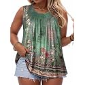 Women Plus Size Tank Top Casual Summer Tops Loose Fit Sleeveless T Shirts Trendy Crewneck Tunic Tees 2026