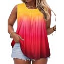 Women Plus Size Tank Top Casual Summer Tops Loose Fit Sleeveless T Shirts Trendy Crewneck Tunic Tees 2026