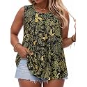Women Plus Size Tank Top Casual Summer Tops Loose Fit Sleeveless T Shirts Trendy Crewneck Tunic Tees 2026