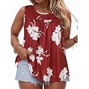 Women Plus Size Tank Top Casual Summer Tops Loose Fit Sleeveless T Shirts Trendy Crewneck Tunic Tees 2026