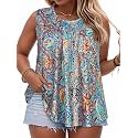 Women Plus Size Tank Top Casual Summer Tops Loose Fit Sleeveless T Shirts Trendy Crewneck Tunic Tees 2026