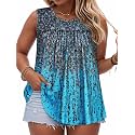 Women Plus Size Tank Top Casual Summer Tops Loose Fit Sleeveless T Shirts Trendy Crewneck Tunic Tees 2026