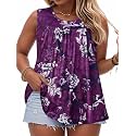 Women Plus Size Tank Top Casual Summer Tops Loose Fit Sleeveless T Shirts Trendy Crewneck Tunic Tees 2026