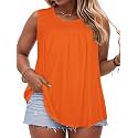 Women Plus Size Tank Top Casual Summer Tops Loose Fit Sleeveless T Shirts Trendy Crewneck Tunic Tees 2026