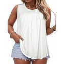 Women Plus Size Tank Top Casual Summer Tops Loose Fit Sleeveless T Shirts Trendy Crewneck Tunic Tees 2026