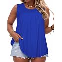 Women Plus Size Tank Top Casual Summer Tops Loose Fit Sleeveless T Shirts Trendy Crewneck Tunic Tees 2026
