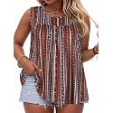 Women Plus Size Tank Top Casual Summer Tops Loose Fit Sleeveless T Shirts Trendy Crewneck Tunic Tees 2026