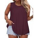 Women Plus Size Tank Top Casual Summer Tops Loose Fit Sleeveless T Shirts Trendy Crewneck Tunic Tees 2026