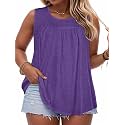 Women Plus Size Tank Top Casual Summer Tops Loose Fit Sleeveless T Shirts Trendy Crewneck Tunic Tees 2026