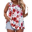 Women Plus Size Tank Top Casual Summer Tops Loose Fit Sleeveless T Shirts Trendy Crewneck Tunic Tees 2026
