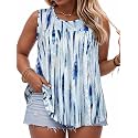 Women Plus Size Tank Top Casual Summer Tops Loose Fit Sleeveless T Shirts Trendy Crewneck Tunic Tees 2026