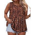 Women Plus Size Tank Top Casual Summer Tops Loose Fit Sleeveless T Shirts Trendy Crewneck Tunic Tees 2026