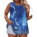 Women Plus Size Tank Top Casual Summer Tops Loose Fit Sleeveless T Shirts Trendy Crewneck Tunic Tees 2026