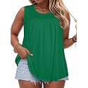Women Plus Size Tank Top Casual Summer Tops Loose Fit Sleeveless T Shirts Trendy Crewneck Tunic Tees 2026
