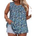 Women Plus Size Tank Top Casual Summer Tops Loose Fit Sleeveless T Shirts Trendy Crewneck Tunic Tees 2026