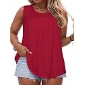 Women Plus Size Tank Top Casual Summer Tops Loose Fit Sleeveless T Shirts Trendy Crewneck Tunic Tees 2026
