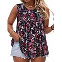 Women Plus Size Tank Top Casual Summer Tops Loose Fit Sleeveless T Shirts Trendy Crewneck Tunic Tees 2026