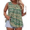 Women Plus Size Tank Top Casual Summer Tops Loose Fit Sleeveless T Shirts Trendy Crewneck Tunic Tees 2026