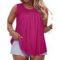 Women Plus Size Tank Top Casual Summer Tops Loose Fit Sleeveless T Shirts Trendy Crewneck Tunic Tees 2026