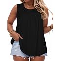 Women Plus Size Tank Top Casual Summer Tops Loose Fit Sleeveless T Shirts Trendy Crewneck Tunic Tees 2026