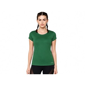 Women Polyester Stretch Regular Fit Round Neck