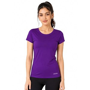 Women Polyester Stretch Regular Fit Round Neck