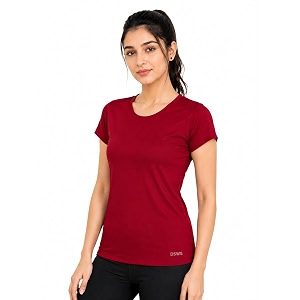 Women Polyester Stretch Regular Fit Round Neck