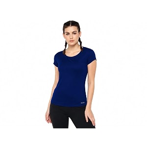 Women Polyester Stretch Regular Fit Round Neck