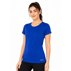Women Polyester Stretch Regular Fit Round Neck