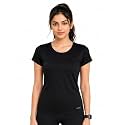 Women Polyester Stretch Regular Fit Round Neck