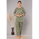 Women Printed 1 top 1 Pyjama Cotton