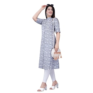 Women Printed Collar Neck Half Sleeve Regular