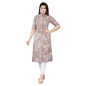Women Printed Collar Neck Half Sleeve Regular