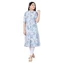 Women Printed Collar Neck Half Sleeve Regular