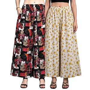 Women Printed Palazzo Pants Combo Pack of