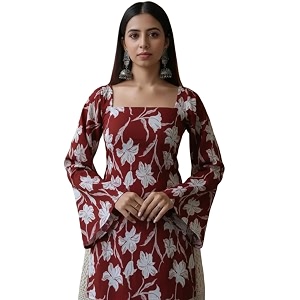 Women Pure Cotton Floral Printed Short Kurti