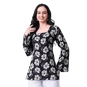 Women Pure Cotton Floral Printed Short Kurti