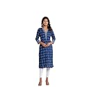 Women Pure Cotton White and Blue Striped