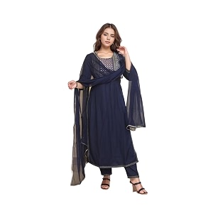 Women Rayon Embroidered Kurta with Pant and
