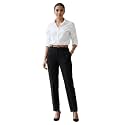 Women Regular Fit Black Formal Pant for