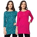 Women Regular Fit Henley All Over Print