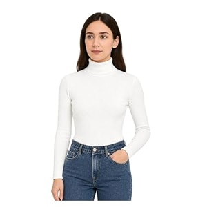 Women Ribbed High Neck Full Sleeve Pullover