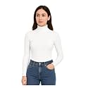 Women Ribbed High Neck Full Sleeve Pullover