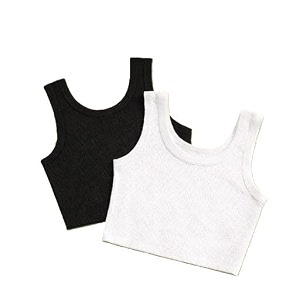 Women Ribbed Sleeveless Crop Tank Top Pack