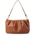 Women Ruched Shoulder Handbag Cloud Pouch Hobo Bag Convertible Clutch Soft Vegan Leather Cross body Bag