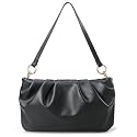 Women Ruched Shoulder Handbag Cloud Pouch Hobo Bag Convertible Clutch Soft Vegan Leather Cross body Bag