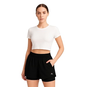 Womens 2-in-1 Running Shorts Quick-Dry Double